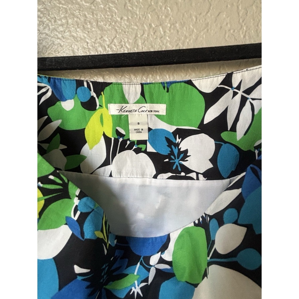 NWT KENNETH COLE TROPICAL FLORAL PRINT SKIRT MED 10 M - Picture 8 of 8